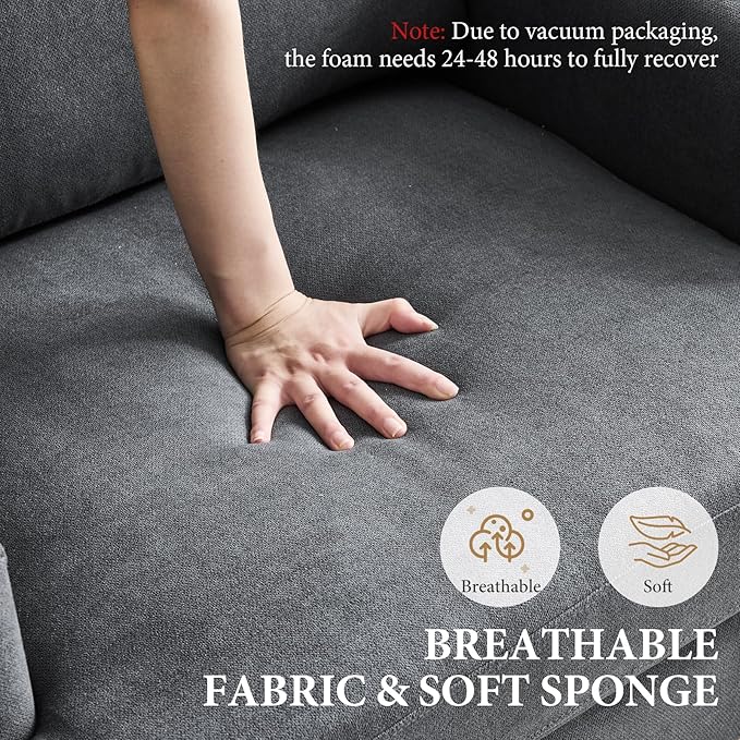 Bezseller Modern Accent Chair, Upholstered Reading Armchair with Wood Legs, Mid-Century Leisure Comfy Single Sofa Chair for Living Room, Bedroom, Home, Office, Dark Grey