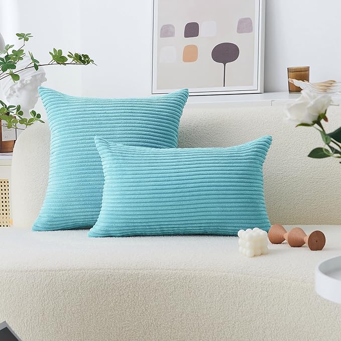 Home Brilliant Rectangle Pillow Covers 12x20 Teal, Decorative Lumbar Pillow Cover for Couch Bench Outdoor Furniture, 12 x 20 inch, Teal