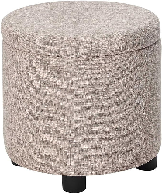 Designs4Comfort Round Accent Storage Ottoman with Reversible Tray Lid
