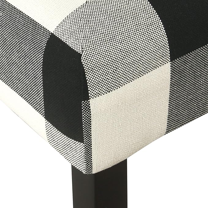 'HomePop by Kinfine Fabric Upholstered Counter Height Barstool - 24-inch, Black and Cream Geometric