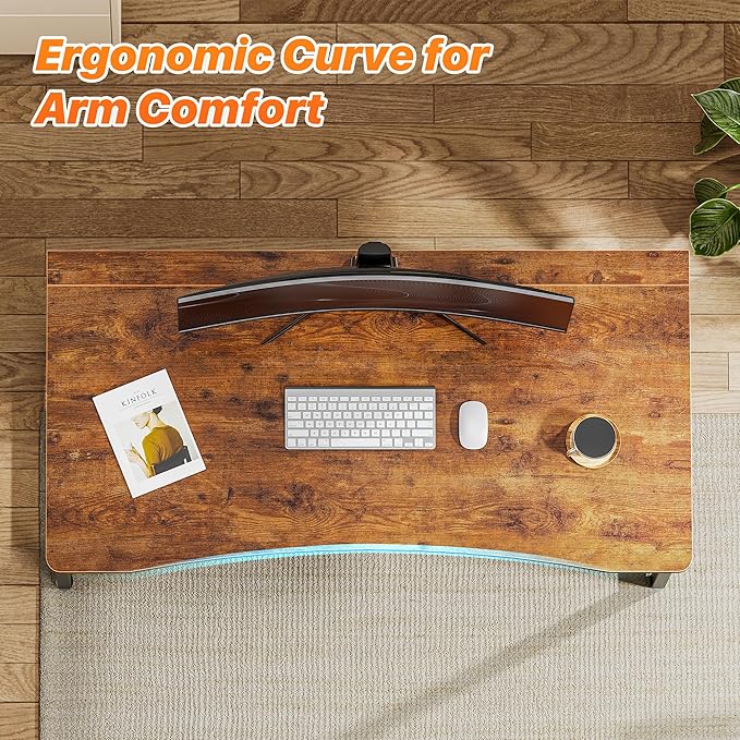 Huuger Folding Desk for Small Spaces, 39.3 Inch Foldable Computer Table, for Home Office, Study, Bedroom, Dorm, Space Saving, Small Writing Work Office Computer Desk, Easy to Fold, Rustic Brown