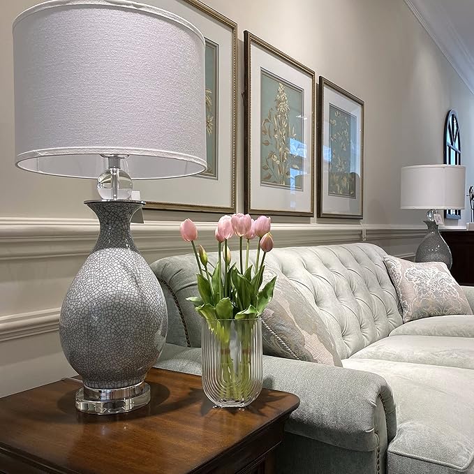 16-inch Premium Real Touch Fake Tulips, Artificial Flowers with Buds, Flexible Stem Easy to Shape, Faux Tulips (Vase not Included), 5-Pack Set of Piggy Pink