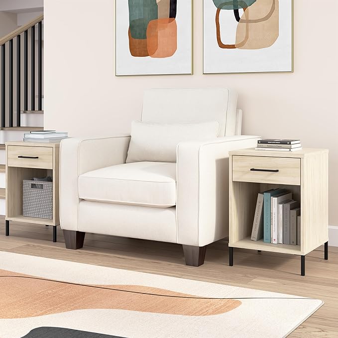 Bush Furniture Essence Small End Table Set of 2 | Side Tables, Home Organization and Storage for Living Room, Bedroom, or Entryway
