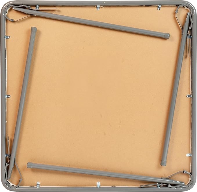 EMMA + OLIVER 33.5" Square Multipurpose Folding Card Table for 4 Players, Portable Square Folding Table with Padded Vinyl Top, Gray