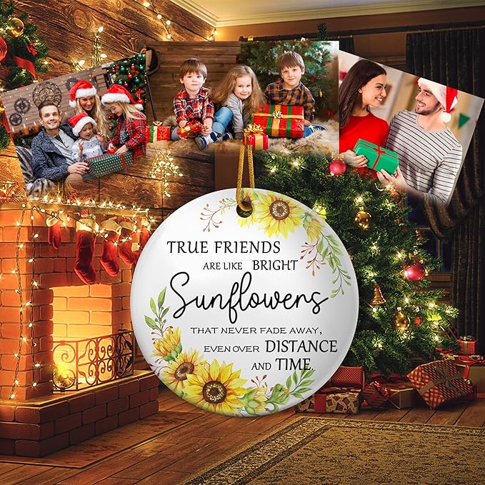 Friendship Gifts for Women Friends Best Friends Christmas Ornaments Gifts 2025,Friendship Christmas Ornament for Women Men Friends Female, Sister,Keepsake Christmas Tree Decoration Ceramic Ornaments