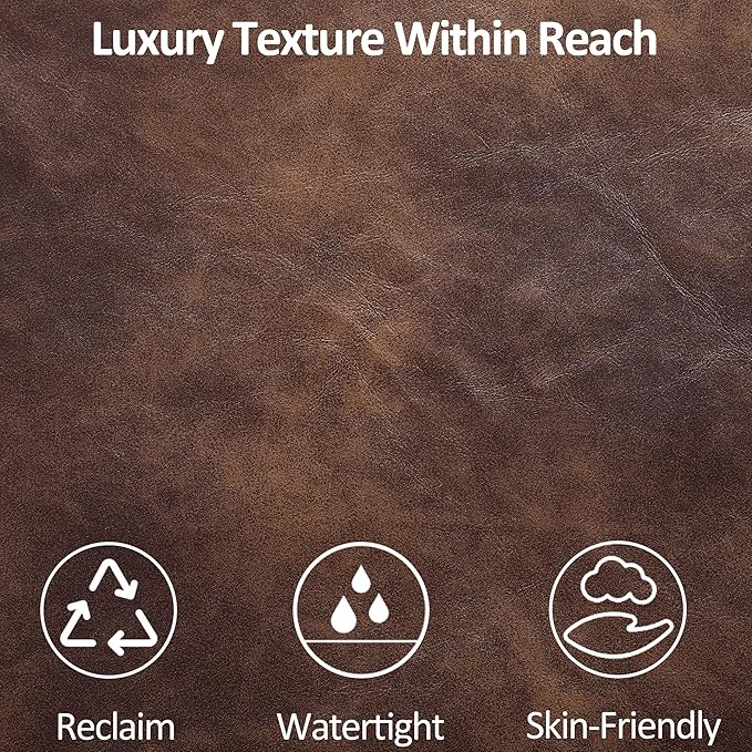 Mid Century Modern Accent Chair, Dark Brown Faux Leather Office Chair for Reception - Brown Leather Club Chair for Living Room, Bedroom, or Waiting Room