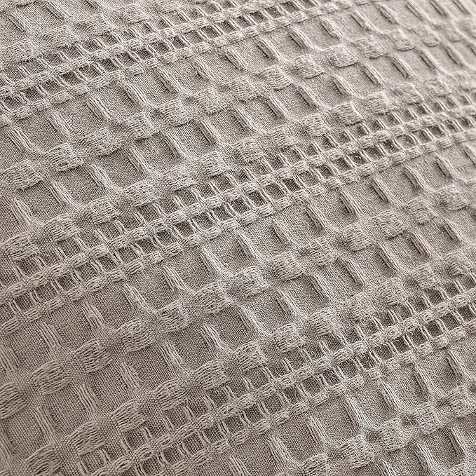 ZeeMart 100% Cotton Waffle Textured Throw Pillow Covers Set of 2, 22x22 Inch Cocoa Brown, Soft Farmhouse Decorative Couch Pillow Cases Brown Cushion Covers for Sofa Bed Living Room Home Decor