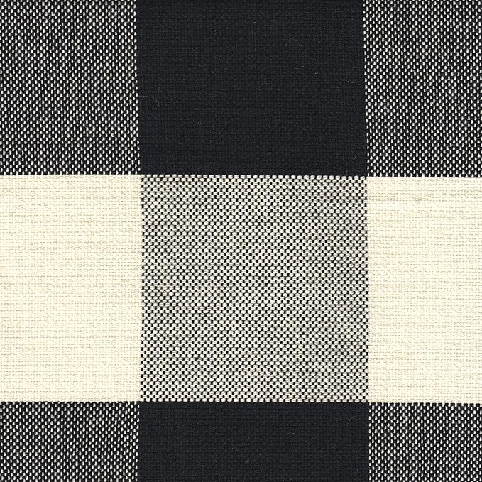 'HomePop by Kinfine Fabric Upholstered Counter Height Barstool - 24-inch, Black and Cream Geometric