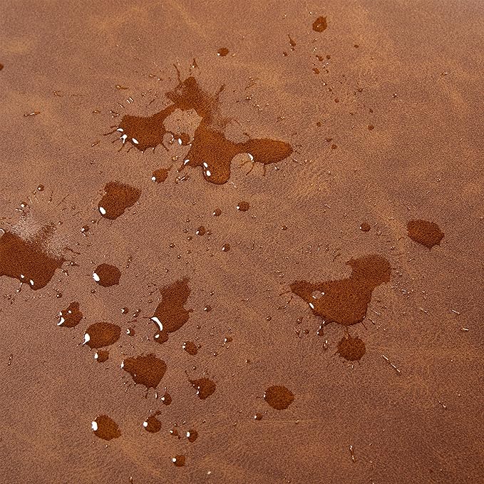 Yaheetech PU Leather Accent Chair, Mid-Century Modern Armchair with Solid Wood Legs, Reading Leisure Chair with High Back for Living Room Bedroom Waiting Room, Brown