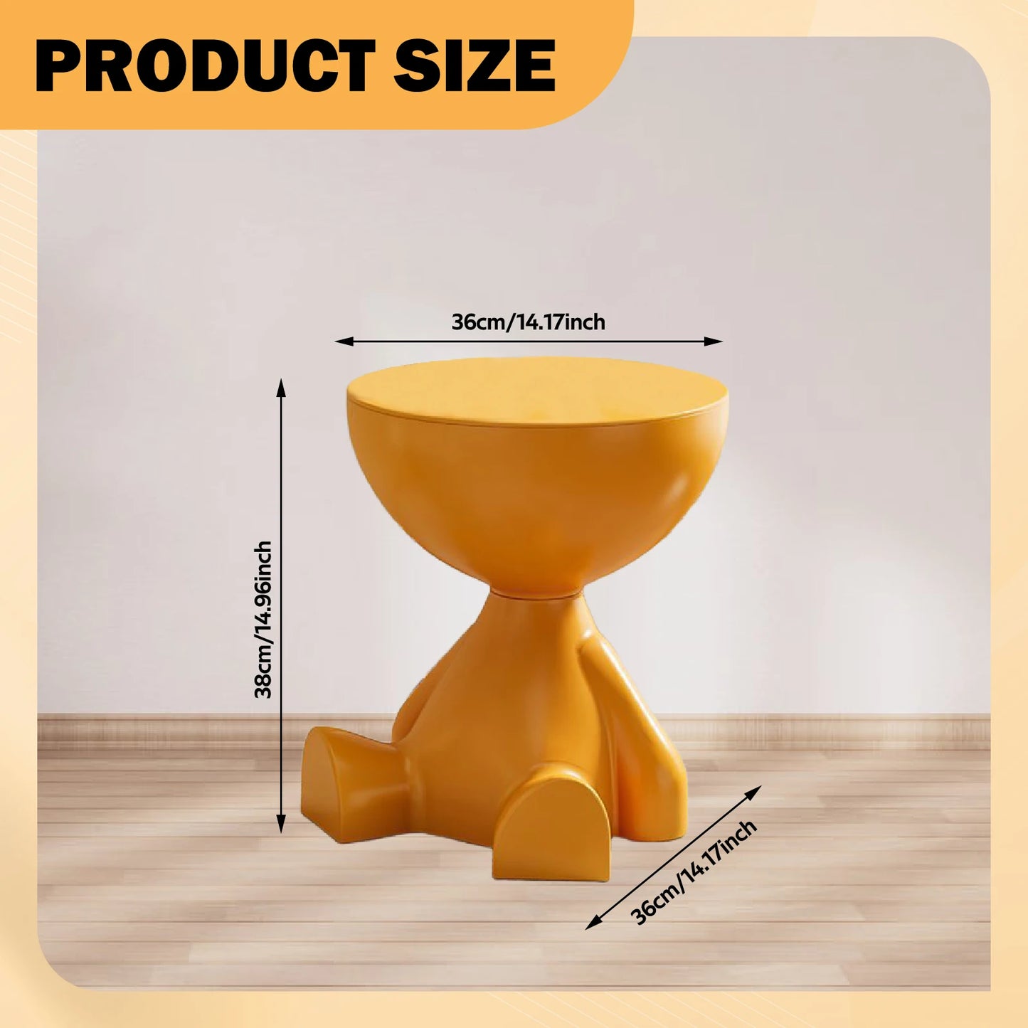 Compact Flat Head Side Table with Storage
