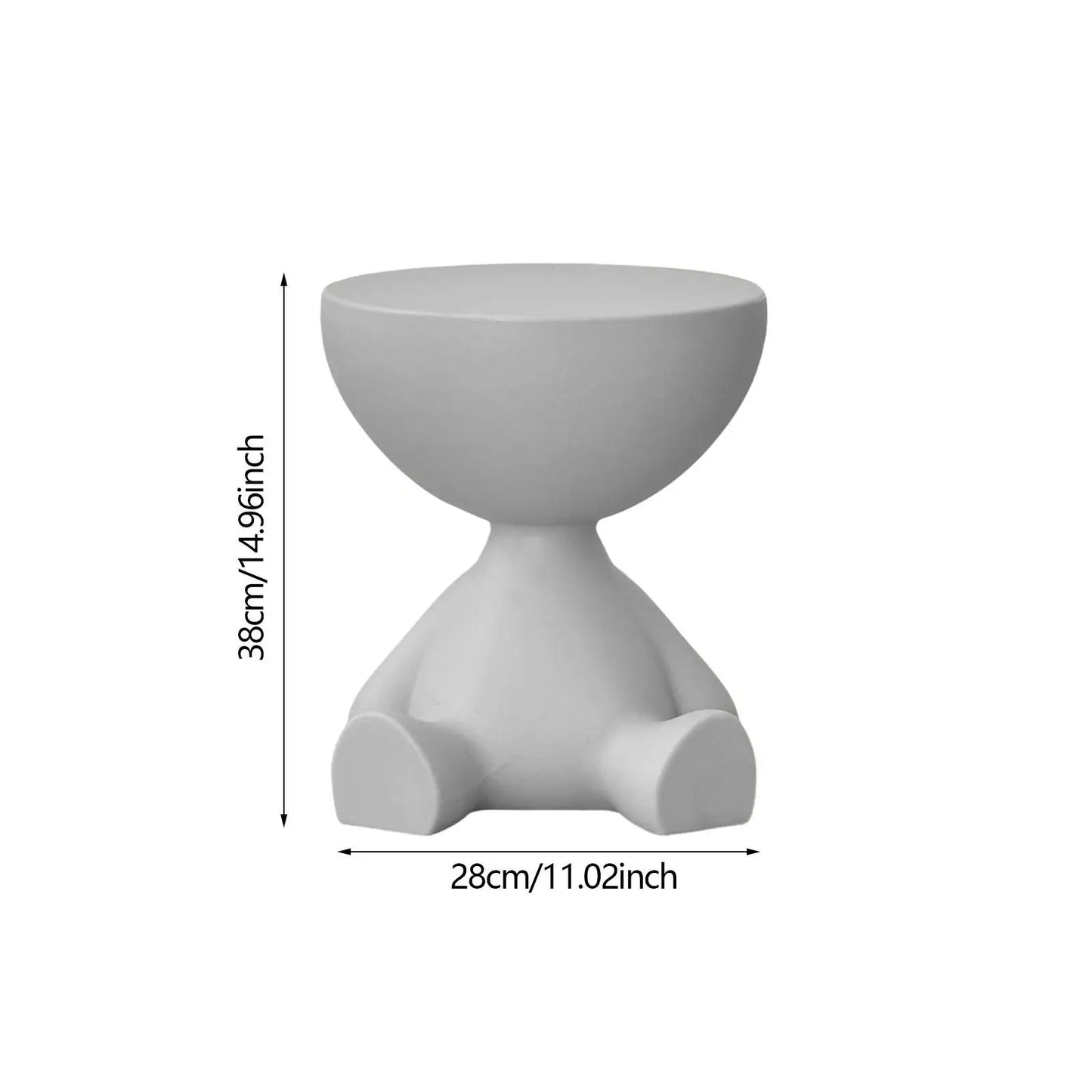 Compact Flat Head Side Table with Storage