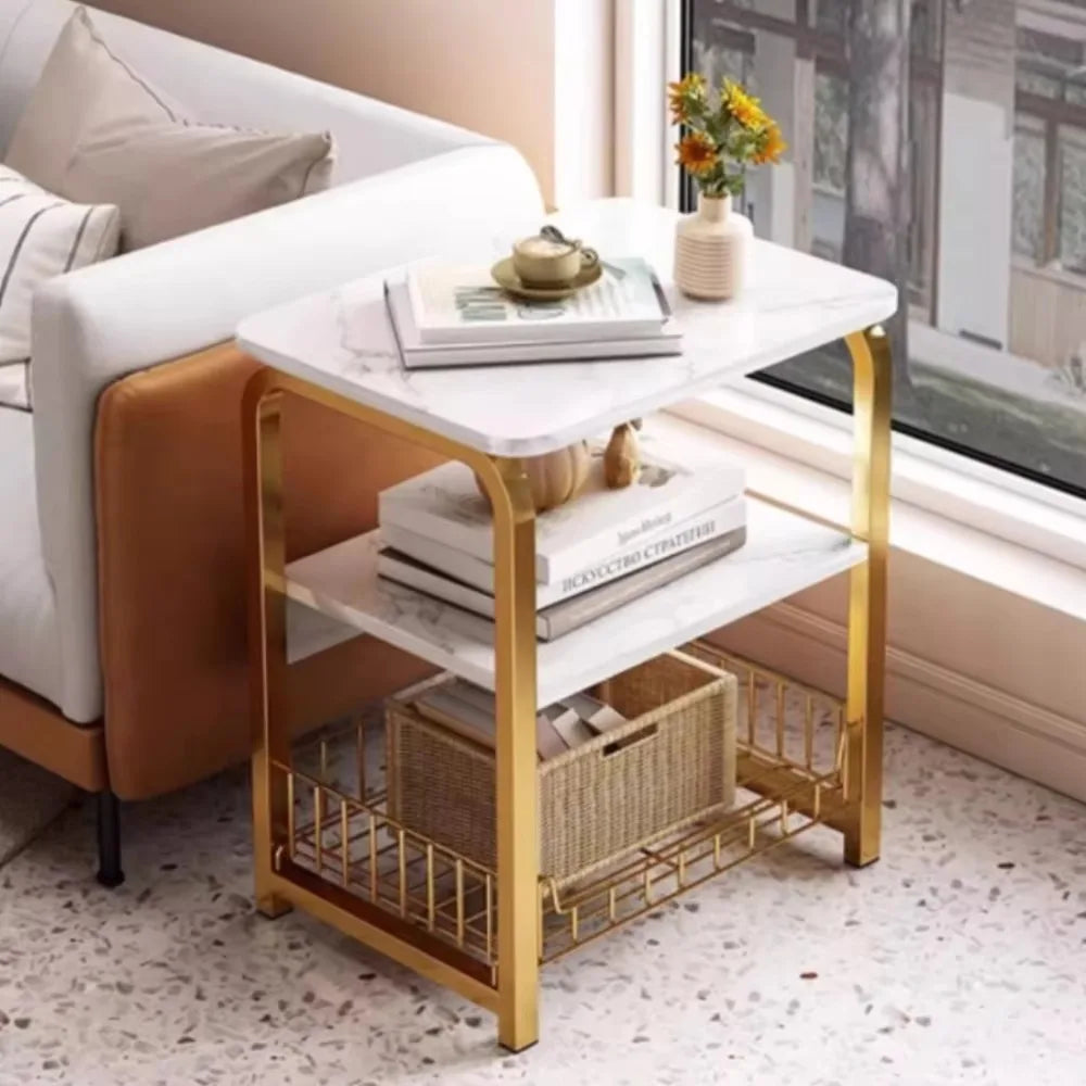 Movable Multi-Layer Side Cabinet – Small Bedroom Table, Coffee Table, Bedside Storage with Wheels