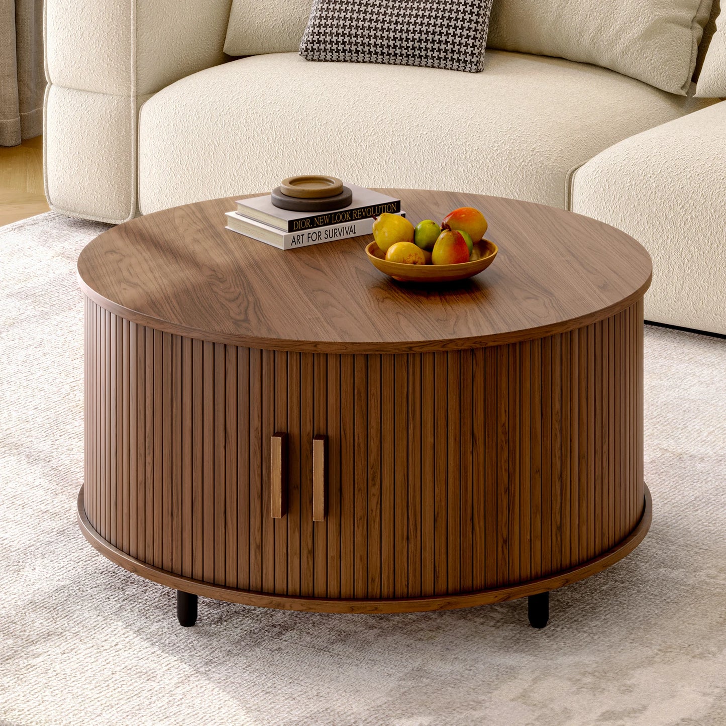 Round Storage Coffee Table