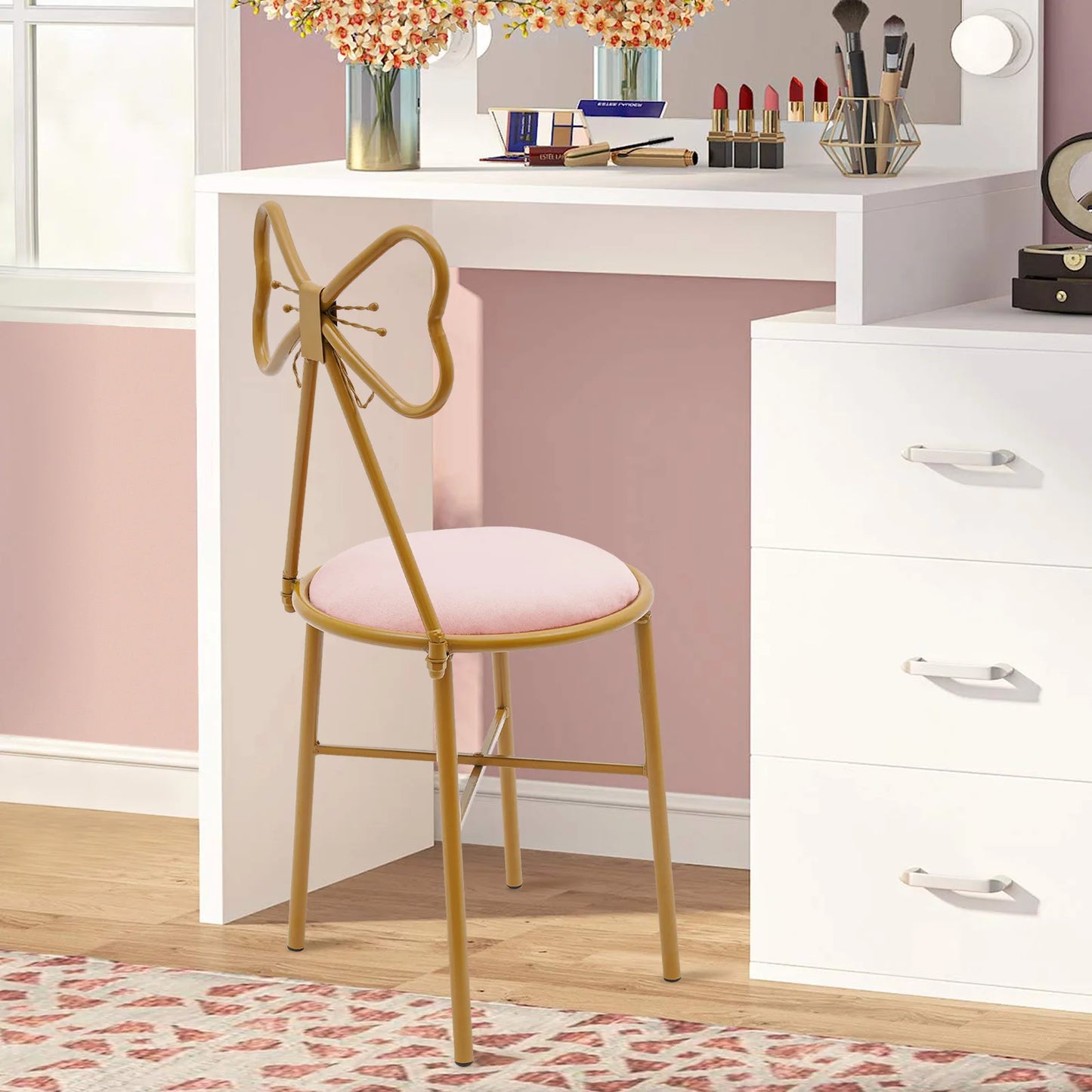Butterfly Vanity Chair – Velvet Makeup Stool