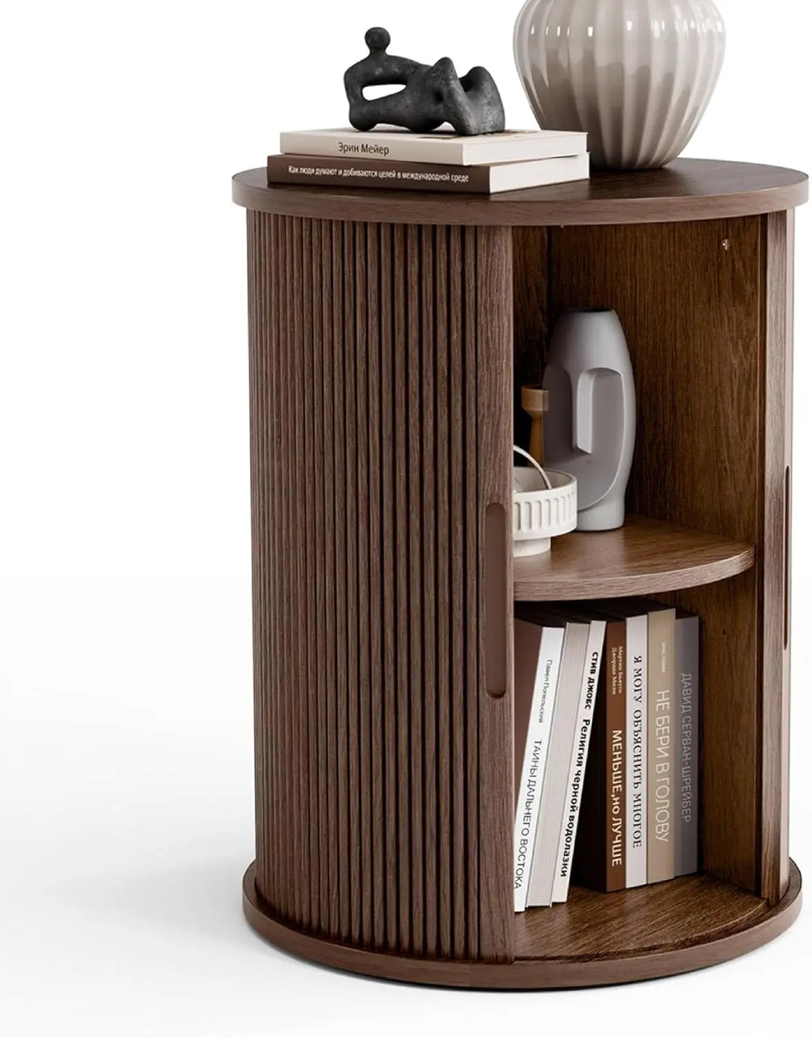 Round Fluted End Table