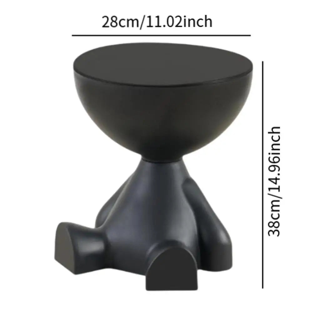 Compact Flat Head Side Table with Storage