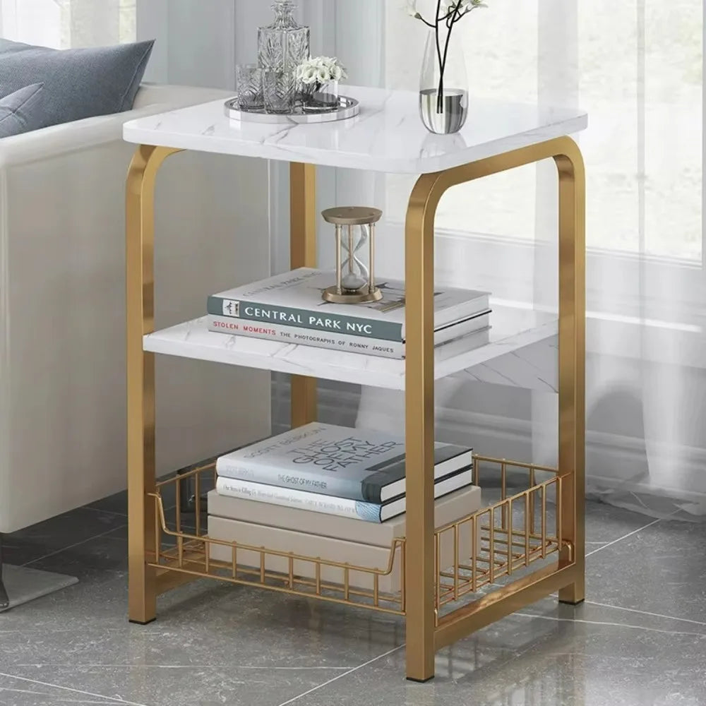 Movable Multi-Layer Side Cabinet – Small Bedroom Table, Coffee Table, Bedside Storage with Wheels