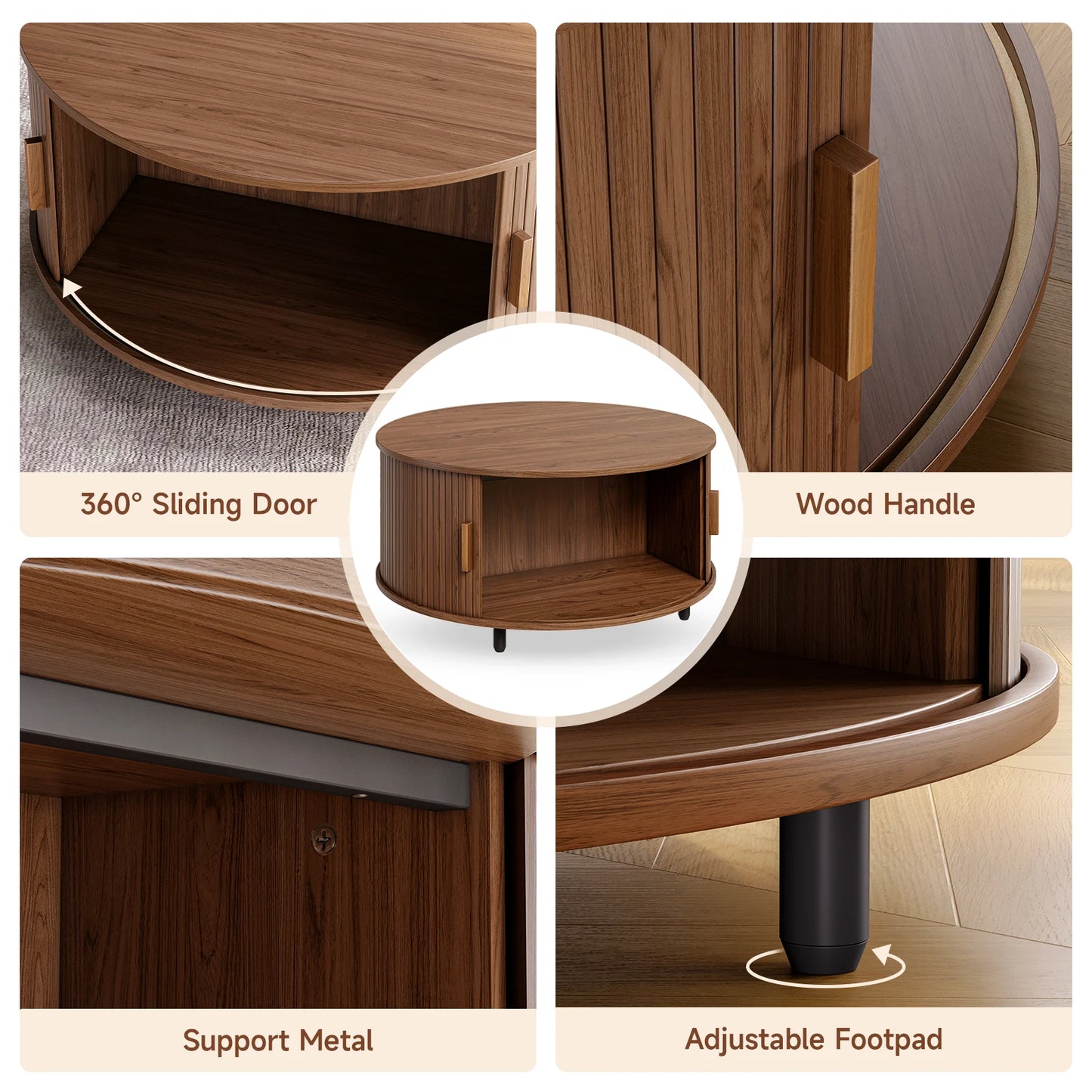 Round Storage Coffee Table