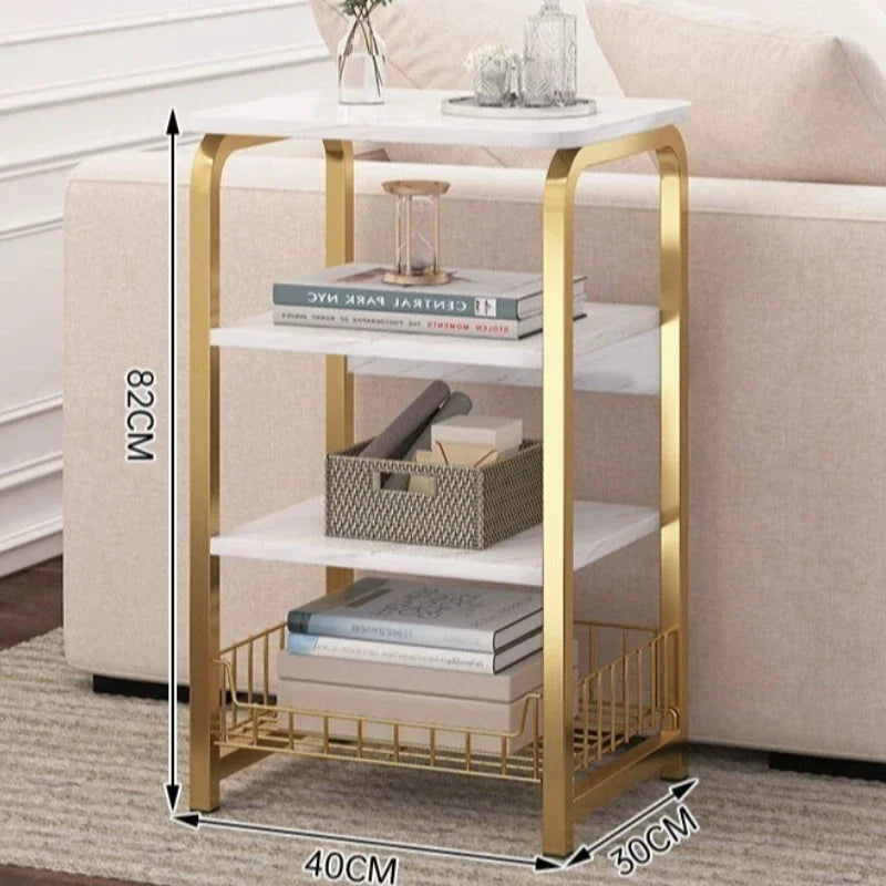 Movable Multi-Layer Side Cabinet – Small Bedroom Table, Coffee Table, Bedside Storage with Wheels