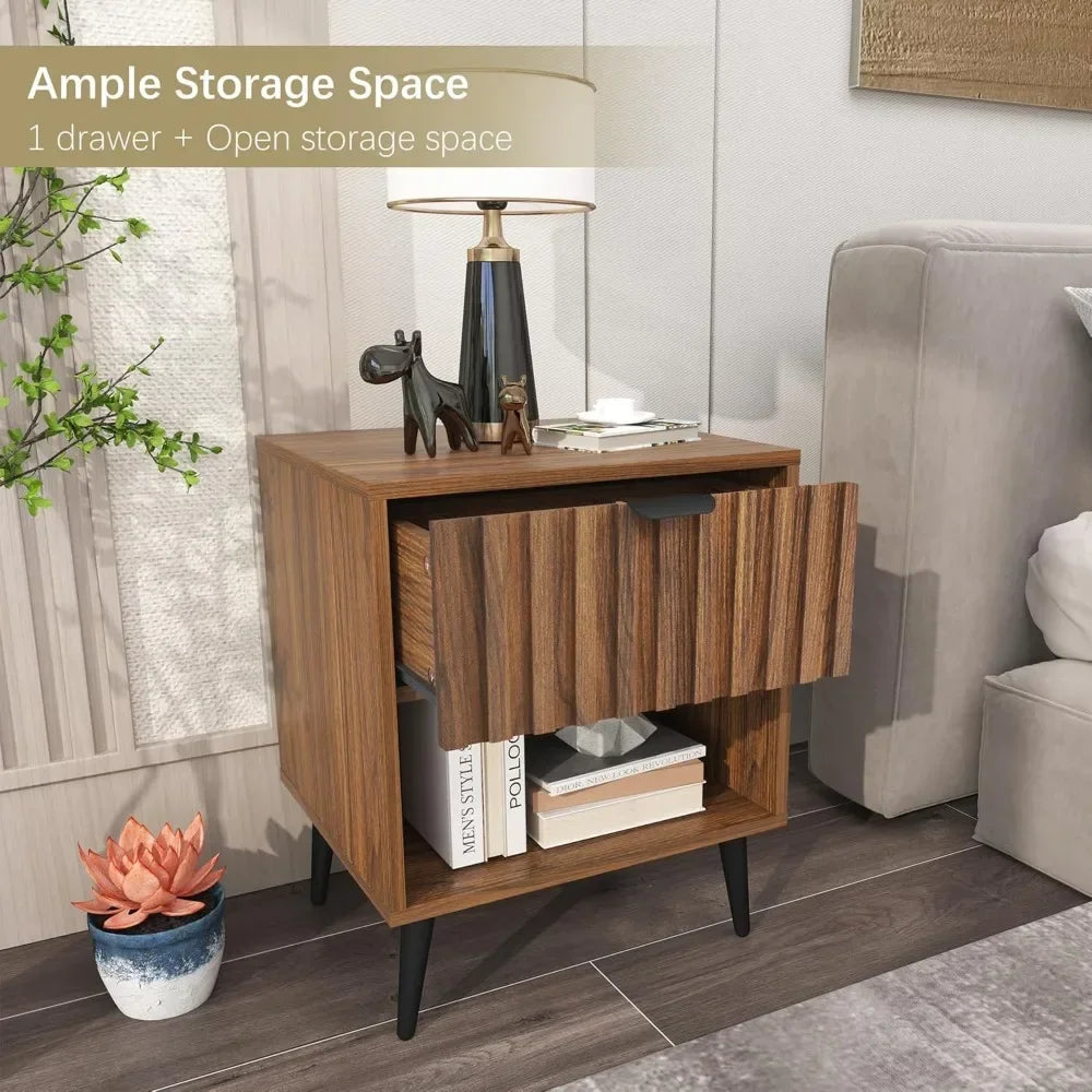 Fluted Nightstand Set