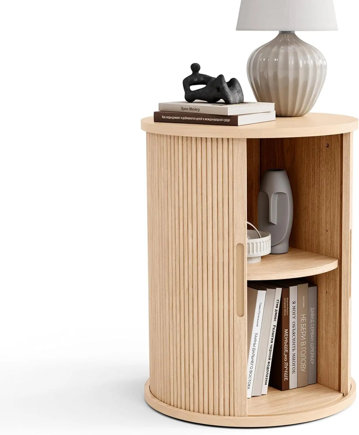 Round Fluted End Table