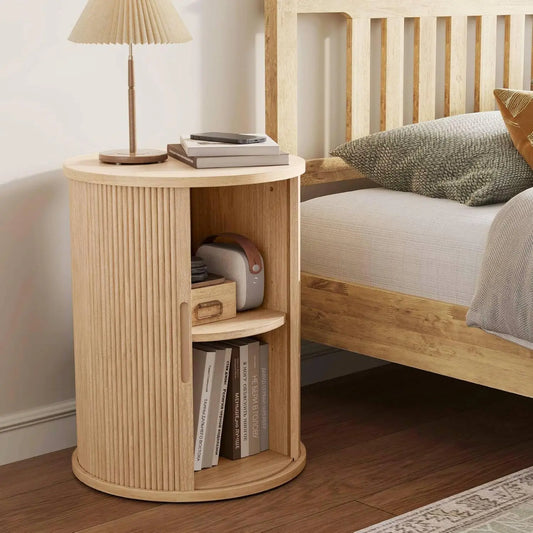 Round Fluted End Table