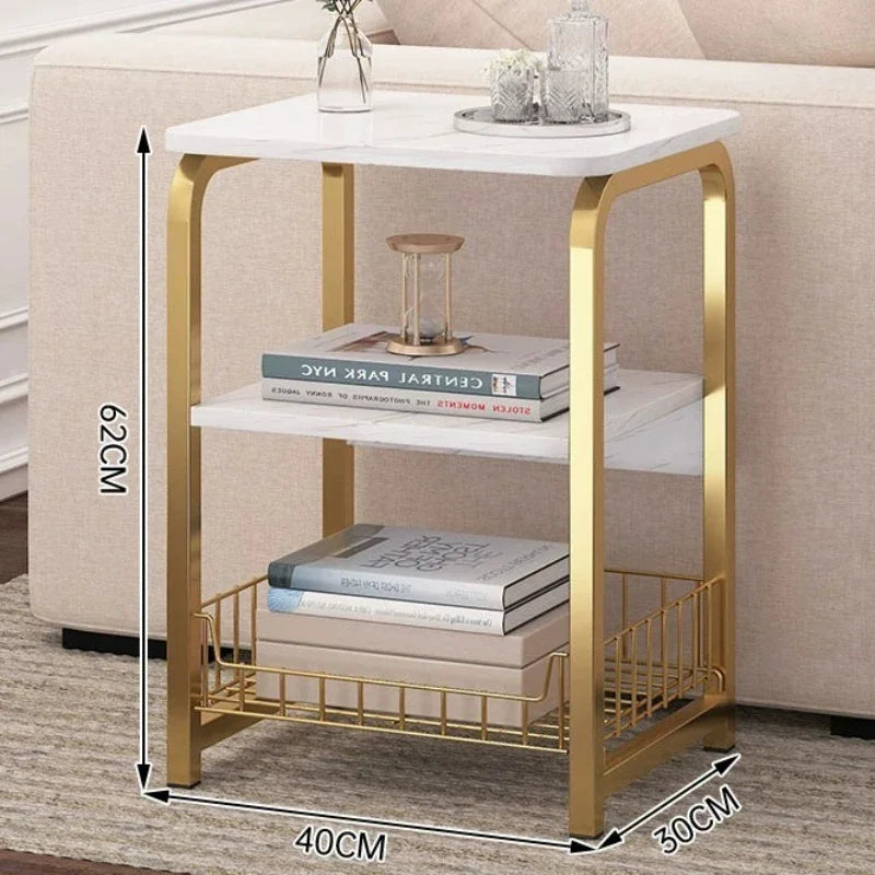Movable Multi-Layer Side Cabinet – Small Bedroom Table, Coffee Table, Bedside Storage with Wheels