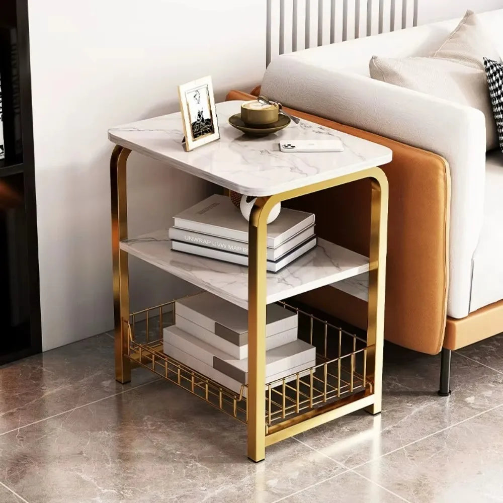 Movable Multi-Layer Side Cabinet – Small Bedroom Table, Coffee Table, Bedside Storage with Wheels