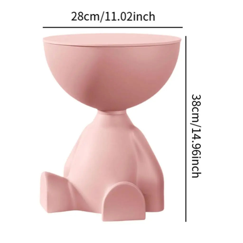 Compact Flat Head Side Table with Storage