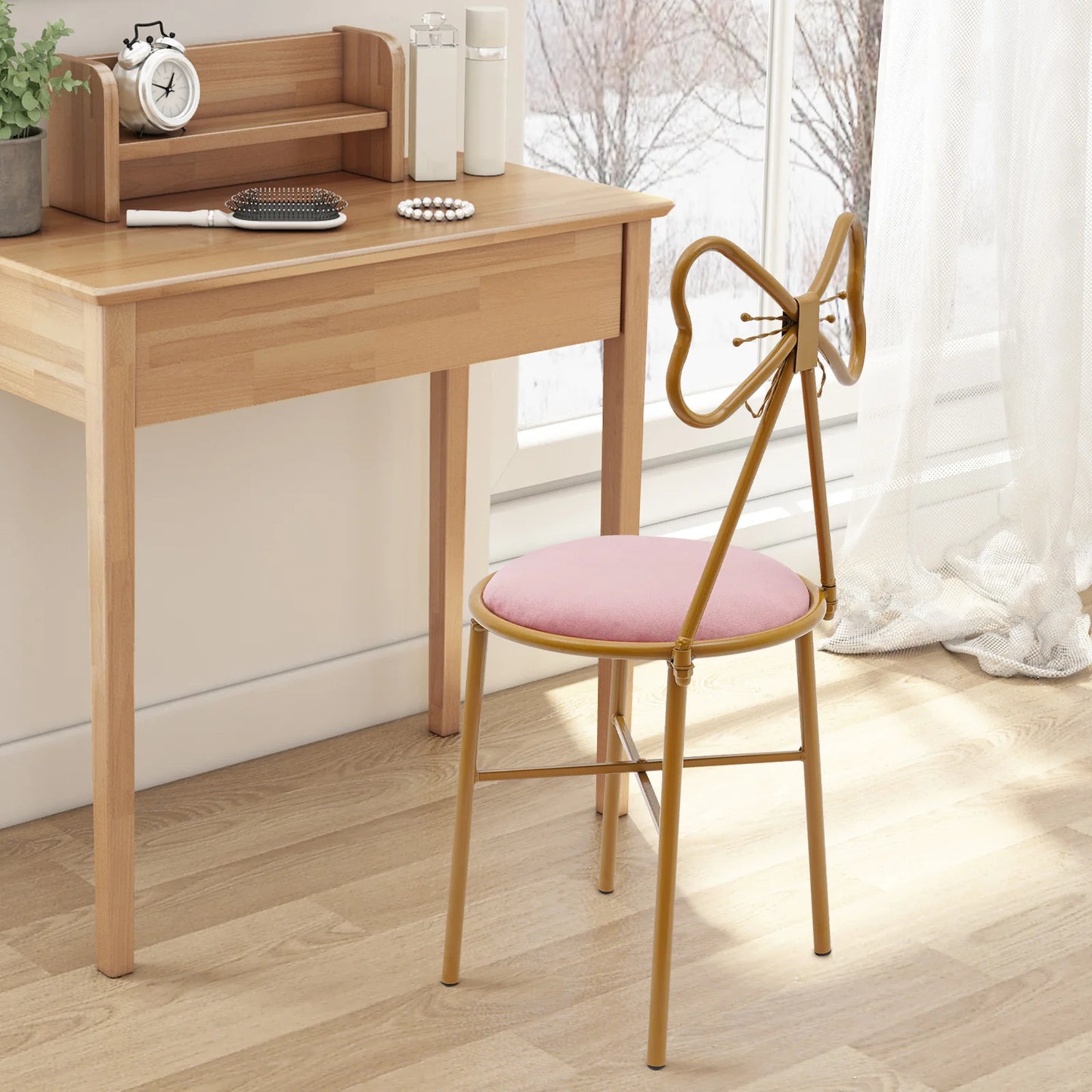 Butterfly Vanity Chair – Velvet Makeup Stool