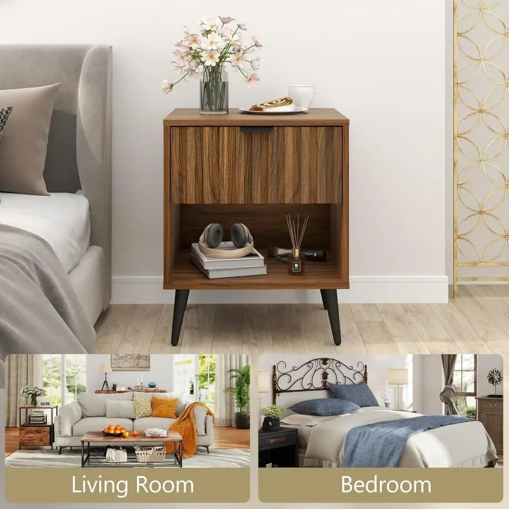Fluted Nightstand Set